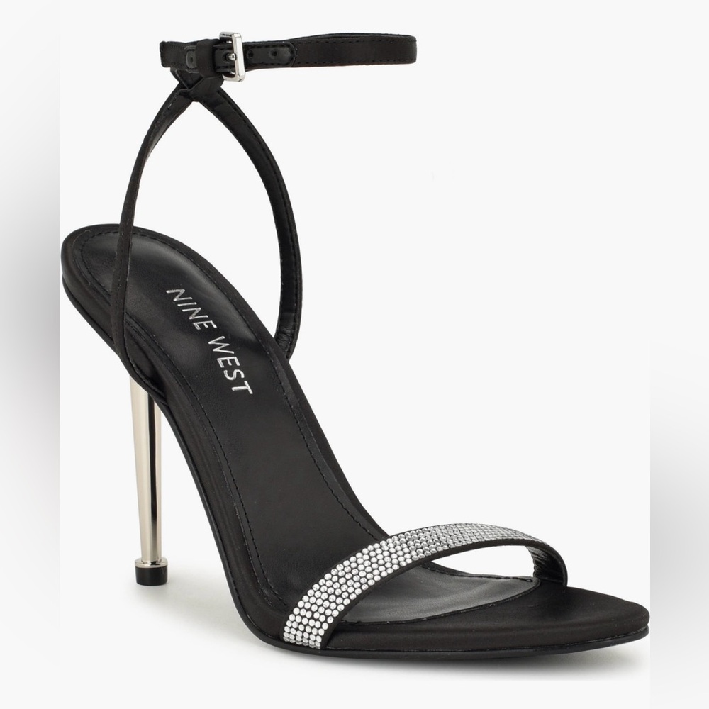 Nine West Black Heels with Silver Accents
